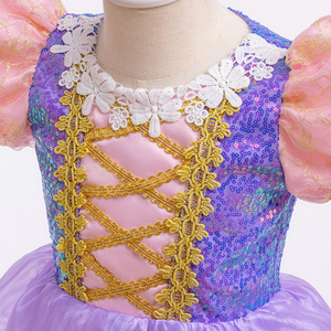 Robe de princesse <span class=keywords><strong>Raiponce</strong></span> pour enfants, costume violet complet <span class=keywords><strong>avec</strong></span> accessoires pour spectacle sur scène, fête d'anniversaire - Product Image 5