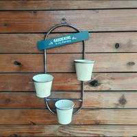 Jardinière moderne rustique en fer galvanisé à trois niveaux, écologique, pour légumes et herbes, pour jardin domestique et utilisation murale