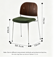 Chaises de salle à manger Yuechun avec dossiers en noyer, design Bauhaus, sièges rembourrés, empilables, idéales pour les petits espaces dans les hôtels.