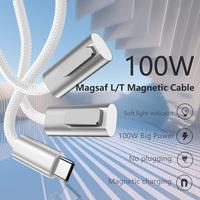 Cable de carga USB C a modelo T magnético-Modelo C de 5,9 pies a cable de carga magnético de cabeza L MBook funciona con 20V 60W-100W