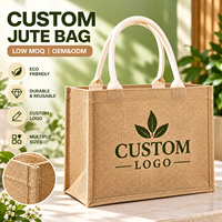 Sacs fourre-tout en jute écologiques, recyclables et réutilisables, sacs de courses en toile de jute naturelle, pochettes en toile de jute, sacs personnalisables avec logo