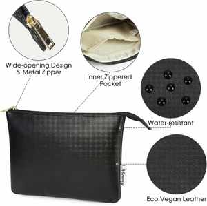 Fashion PU Leather Zipper Cosmetic Bag Travel Portable Waterproof <b>Makeup</b> <b>Storage</b> Pouch <b>for</b> Women - Product Image 2