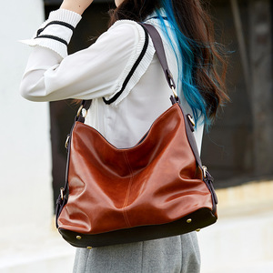 Borsa Tote in Pelle Oleata Personalizzata, Nuova Borsa a Tracolla Portatile di Tendenza, Borsa Moda Donna - Product Image 3