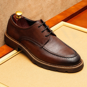 Nueva Tendencia en Zapatos de Hombre de Cuero Genuino, Cerrados, Brillantes, para Otoño, Estilo Británico, Deportivos, Casuales, Sin Cordones, Ligeros, Antideslizantes y Transpirables DSYX - Product Image 1