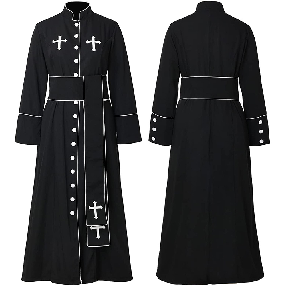 black priest dress Black Roman Cassock with Purple Trim & Pellegrina main image 0