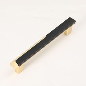 Minimalist Zinc Alloy Furniture Handle Rectangle <b>Black</b> Gold Cabinet Drawer Handle Durable Die Casting - Product Image 4