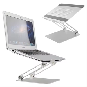 Support <span class=keywords><strong>pour</strong></span> ordinateur portable en aluminium stable et durable A24, pliable, portable, ergonomique, avec caoutchouc en silicone <span class=keywords><strong>pour</strong></span> MacBook, <span class=keywords><strong>iPad</strong></span>, bureau - Product Image 5