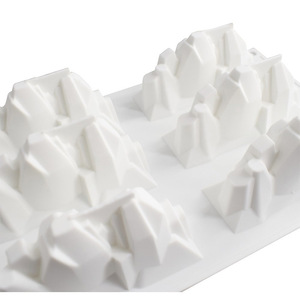 6 Cavity Iceberg Mousse Cake Mold 3D Snow Mountain <b>Silicone</b> <b>Baking</b> Mold For Chocolate Cake Decorating - Product Image 3