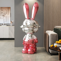 Nouvelle figurine de lapin en résine élégante, ornement sur pied électroplaqué, décoration d'intérieur Art Déco, cadeau de pendaison de crémaillère