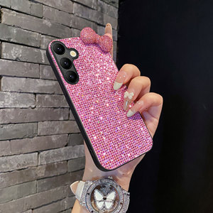 เคสโทรศัพท์แบบมีช่องใส่บัตร ป้องกันรอยนิ้วมือ 3 มิติ วัสดุ TPU กันกระแทก ดีไซน์โบว์ประดับเพชร สำหรับรุ่น A57 <span class=keywords><strong>A37</strong></span> - Product Image 4