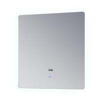 Miroir de salle de bain intelligent à LED avec fonction anti-buée, capteur tactile, lumière réglable, rétroéclairage et affichage de l'heure