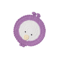 Sous-verre en coton motif nuit violet doux pour le style du comptoir de bar, idéal comme cadeau de pendaison de crémaillère