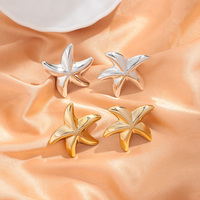 Nouvelles Boucles d'Oreilles Tendance Estivales Populaires Style Bohème Décontracté en Acrylique Étoile de Mer FS Unisexe pour Fête