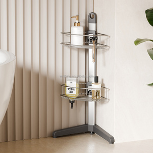 Estante Esquinero de Acero Inoxidable para Baño WIREKING, Cesta de Almacenamiento para Baño, Estante para Ducha con Ganchos - Product Image 2