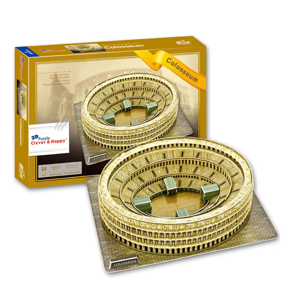 Beroemde Gebouw Serie Romeinse Colosseum Papier Schuim 3D Puzzel Met 84Pcs