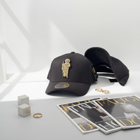 Nueva Llegada: Gorra de Béisbol de 5 Paneles con Bordado Personalizado de Patrón de Oración, Parche de Cuero con Estrella, Visera Curva y Pedrería, con Pines Metálicos