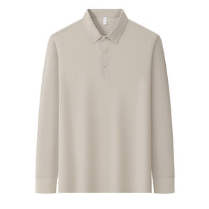 Customized logo Autumn and winter men's casual long-sleeved polo shirt new <b>wool</b> stretch T-shirt fashion warm 2025 popular - Product Image 4