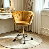 Fauteuil pivotant en velours de style nordique, rembourré, pour salon, chambre, bureau à domicile