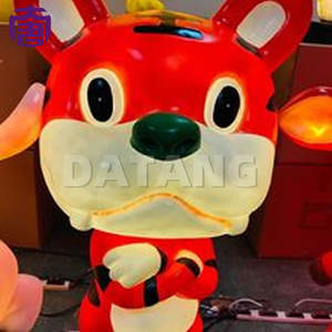 Lumières décoratives LED en forme de tigre de dessin animé, Halloween, Noël, festival, motif animal du zodiaque en fibre de verre, décoration extérieure pour la maison - Product Image 3