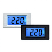 Panel Meter Volt Digital LCD 2-Kabel Tipe AC Mini Terintegrasi 20-500V untuk Instrumen Pengujian 100V 110V 120V 220V 230V 380V