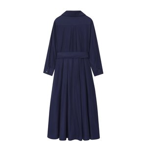 Abito da donna autunno 2025 nuovo stile casual Joker con risvolto tascabile abito da donna retrò elegante a maniche lunghe da donna - Product Image 2