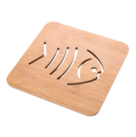 Sous-verre/Placemat en bambou évidé style dessin animé, isolant thermique, anti-brûlure, antidérapant pour cuisine, pour bols, casseroles et tables