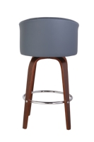 Tabouret de Bar haut de comptoir moderne de luxe nordique réglable contreplaqué de placage de noyer foncé salle à manger en cuir synthétique pivotant à 360 degrés