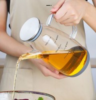 Solution de stockage d'aliments moderne pour la maison cuisine camping distributeur d'huile en verre borosilicaté bouteille fuite-pot de sauce soja