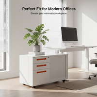 Meuble de rangement mobile en acier à 3 tiroirs avec buffet, idéal pour bureau, atelier, chambre ou école
