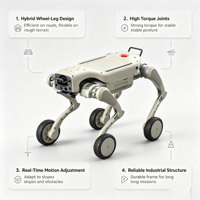 Robot chien quadrupède hybride L2-W Ultra Wheel-Leg avec moteur PLC, LiDAR, SLAM, navigation automatique, plateforme robotique open-source ROS et boîte de vitesses
