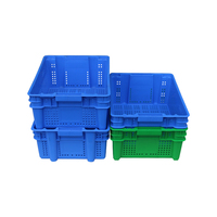 Panier de distribution d'aliments frais Panier de transport en plastique Caisse emboîtable mobile pour fruits en maille
