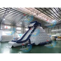 Toboggan aquatique gonflable personnalisé en gros, grande structure de jeu flottante pour piscine, lac, complexe hôtelier