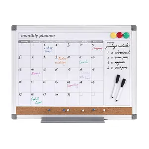 Bordo bianco formato standard telaio in alluminio magnetico pianificazione lavagna calendario settimanale mensile secco cancellare planner bordo