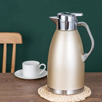 Carafe à café isolée sous vide en acier inoxydable de 2,3 L-Fiole thermique à double paroi avec poignée, pot d'eau chaude pour la maison et l'hôtel
