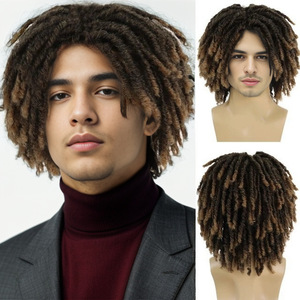Perruque synthétique dreadlocks 14 pouces sans lacet, fabriquée à la machine, résistante à la chaleur, vente en gros pour femmes - Product Image 1