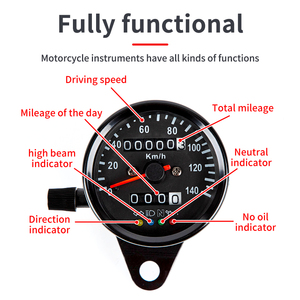 بالجملة متر 4 أضواء عرض الرجعية دراجة نارية مزدوجة عداد المسافات 140kmh عداد السرعة الرقمي - Product Image 3