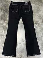 Jean évasé en denim pour homme Yingling, personnalisé, effet vieilli, imprimé sur toute la surface, orné de strass et de diamants