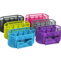 Porte-stylo de table multifonction Organisateur de bureau en maille métallique Porte-crayon pour la maison, le bureau et l'école Porte-papeterie