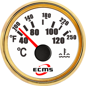 Nouveau jauges de température de l'<span class=keywords><strong>eau</strong></span> de <span class=keywords><strong>voiture</strong></span> blanc 52mm 287.4-22.4Ohm 40-120 degrés IP67 étanche 9-32V ECMS - Product Image 3