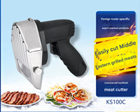 Trancheuse à Kebab Électrique Commerciale avec 2 Lames en Acier Inoxydable, Coupe-Viande Sans Fil pour Shawarma, Conception Portable pour Restaurants - Garantie 1 An