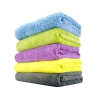 Serviette de nettoyage en molleton corail pour l'entretien des voitures 400gsm peluche sans bords microfibre lavage de voiture polissage serviette de séchage