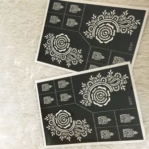 2021 seni tubuh stensil tato Henna untuk Glitter tato sementara hitam Mehndi stiker Template