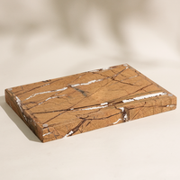 Plateau de service et de rangement rectangulaire en marbre naturel, style nordique, pour la maison, avec décorations de luxe, motif café forêt tropicale, pour mariage