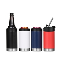 Refroidisseur de canette 4 en 1 personnalisé Isolateur de canette de bière de refroidissement pour fête d'été Refroidisseur de canette isolé pour boissons froides