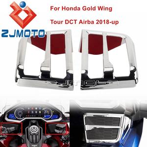 Couvercle de calandre de haut-parleur de moto chromé garde d'accents de haut-parleur avant pour Honda Gold Wing DCT Tour Airba GL 1800 GL1800 2018-21 - Product Image 2