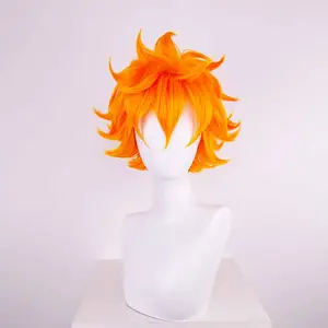 Haikyuu Hinata Shoyo corto naranja Cosplay pelucas sintéticas Anime pelo resistente al calor