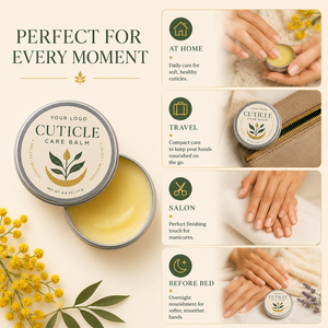 Cire à cuticules hydratante ODM à la cire d'abeille naturelle et à la camomille, prévient les cuticules sèches et les peaux mortes, barrière protectrice qui retient l'humidité - Product Image 6