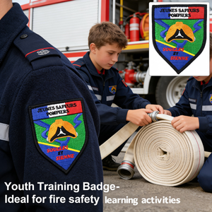 AWELLS Parche Bordado de Bombero Júnior Francés para Uniformes de Voluntarios Juveniles, Servicio Comunitario y Educación en Seguridad - Product Image 2