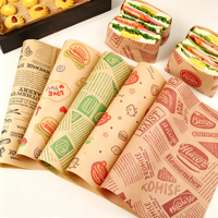 Kertas Kemasan Burger Anti Minyak Kraft Ukuran dan Warna Sesuai Pesanan, Kertas Pembungkus Ramah Lingkungan Dengan Cetak Logo