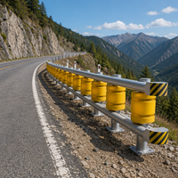 Barrière de sécurité routière rotative galvanisée à chaud IP67, système de protection routière absorbant l'énergie